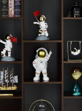 轻奢宇航员客厅酒柜装饰品摆件帆船儿童房创意摆设太空人生日礼物