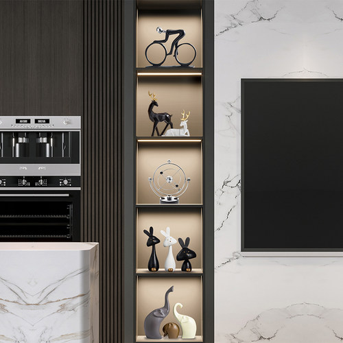 轻奢高档餐边玻璃柜装饰品套装