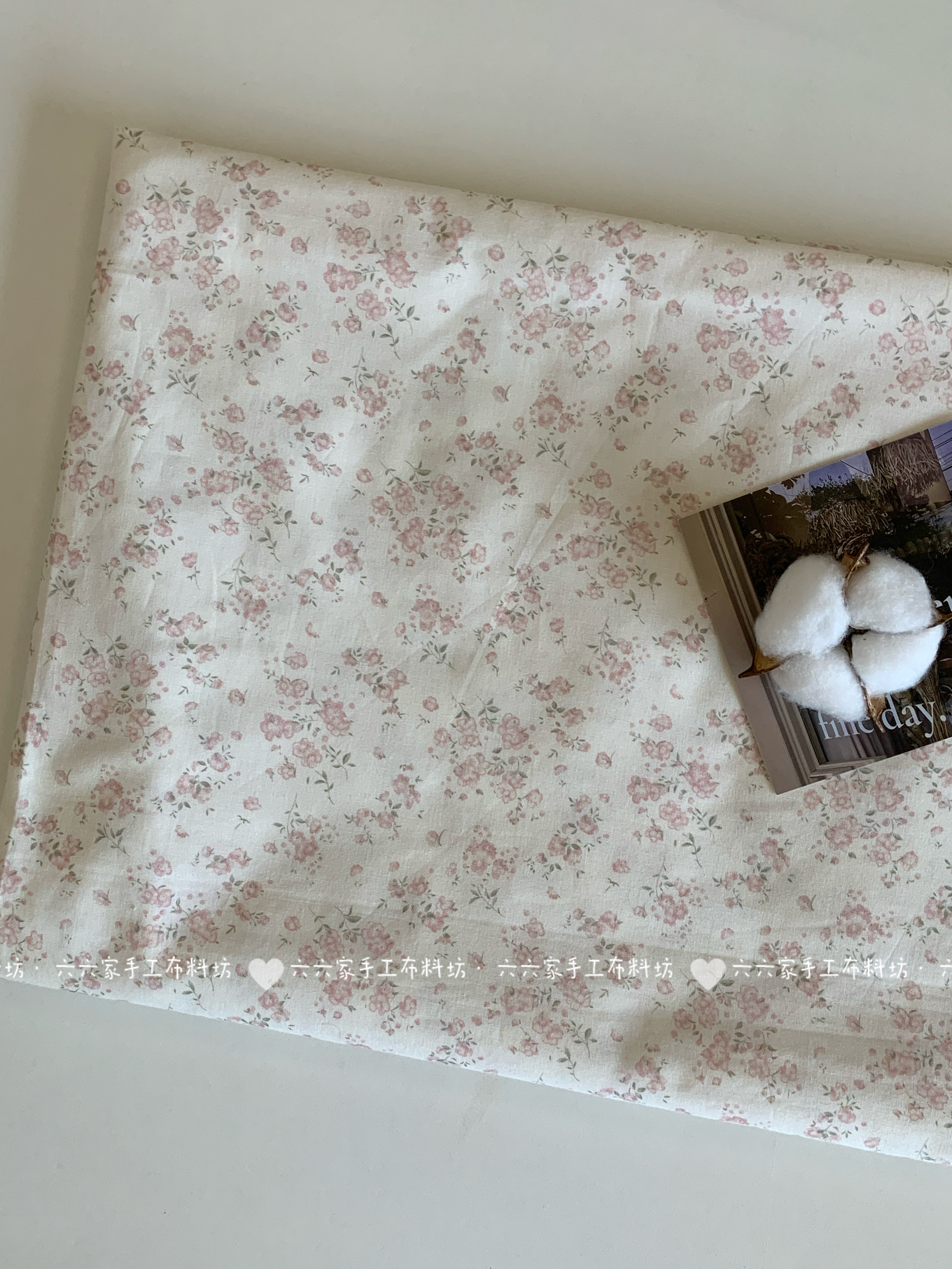 六六家全棉60支印花布料碎花小碎花面料家居服发饰童装布diy布料