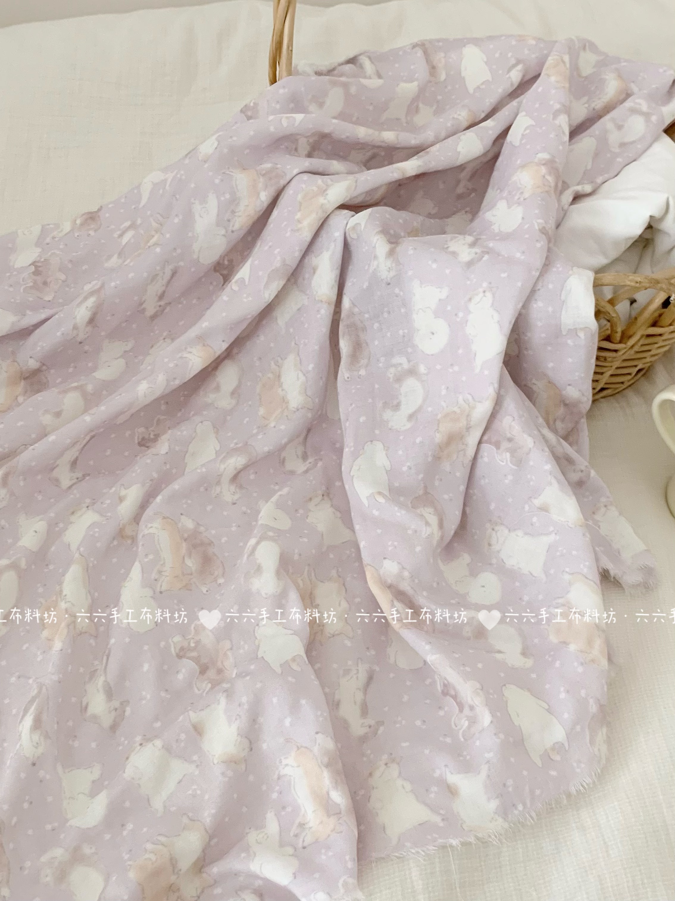 全棉双层纱布料可爱奶呼呼趴趴小狗家居服发饰童装睡衣diy布料