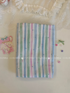 全棉双层纱布料水彩风条纹波点家居服发饰童装睡衣发圈diy布料