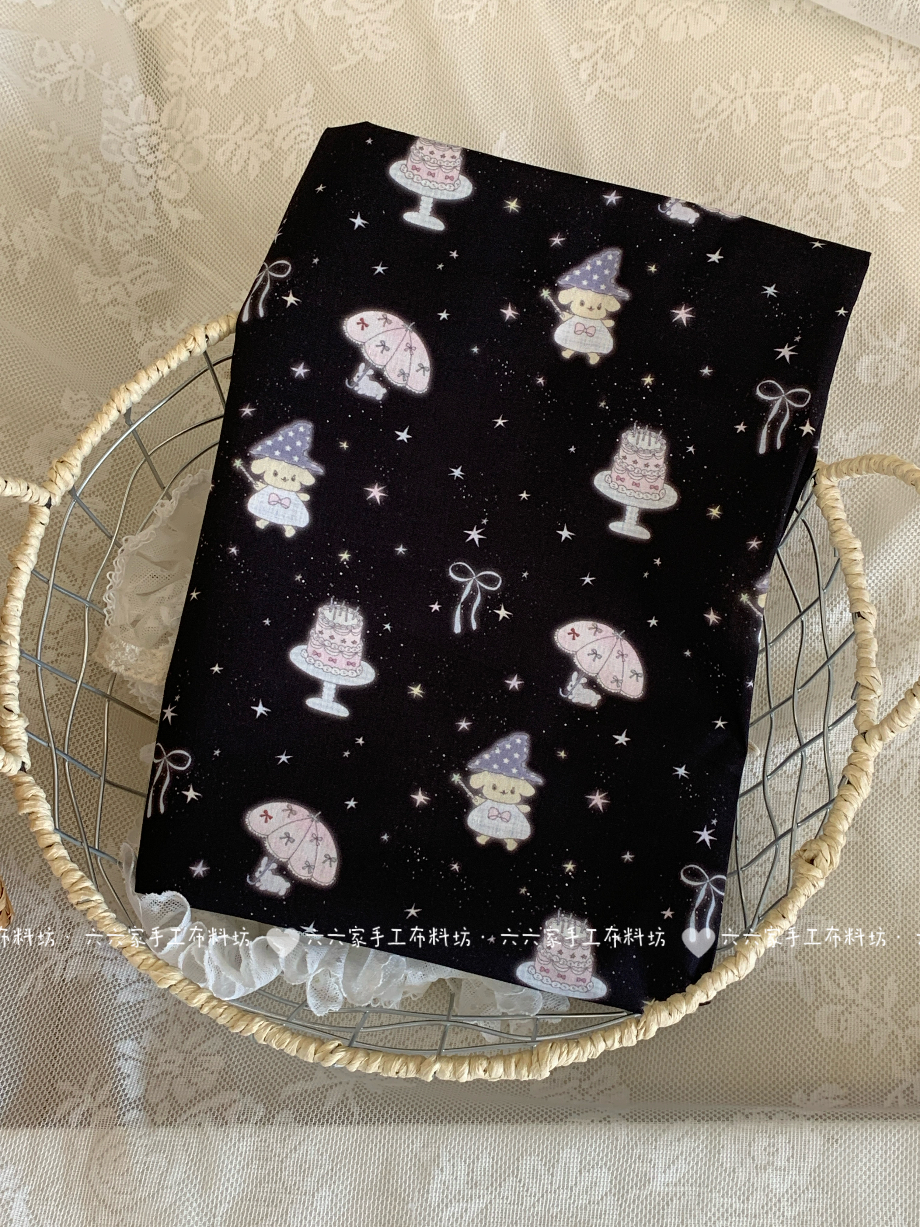 六六家全棉40支印花布料可爱卡通面料家居服发饰童装布diy