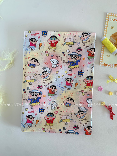 全棉40支印花布可爱卡通撞色小新小白服装发饰包包手工diy布料