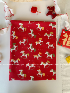 全棉40支印花布料2026马年可爱马儿服装发饰包包发圈手工diy面料