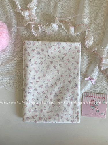 全棉40支印花布可爱卡通碎花兔子猫咪家居服发饰童装布diy布料