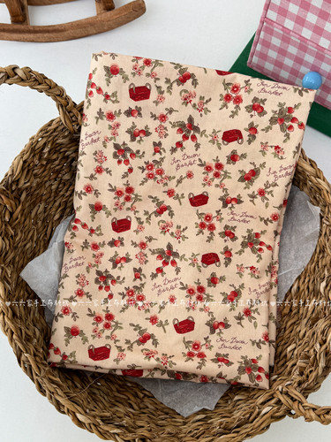 全棉40支印花布料田园小碎花格子面料家居服发饰童装diy布料