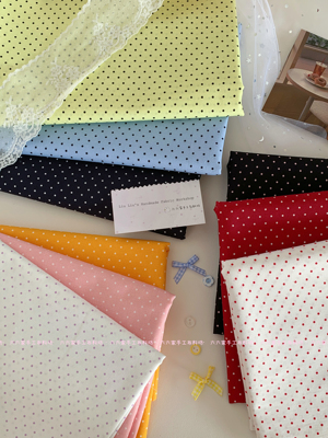 全棉40支印花布ins韩系绝美迷你小波点服装发饰娃衣发圈手工diy布