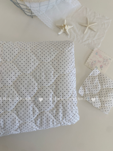 全棉印花绗棉布料ins韩系百搭黑白波点面料家居服发饰童装包包diy