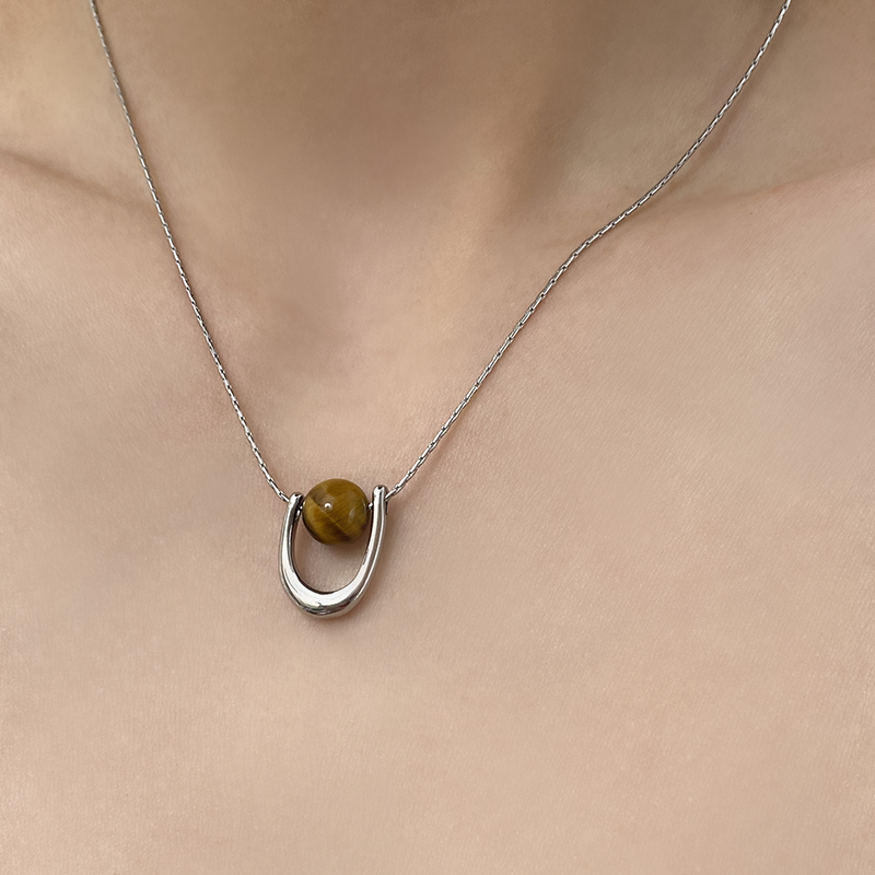 doudoustore虎眼石项链