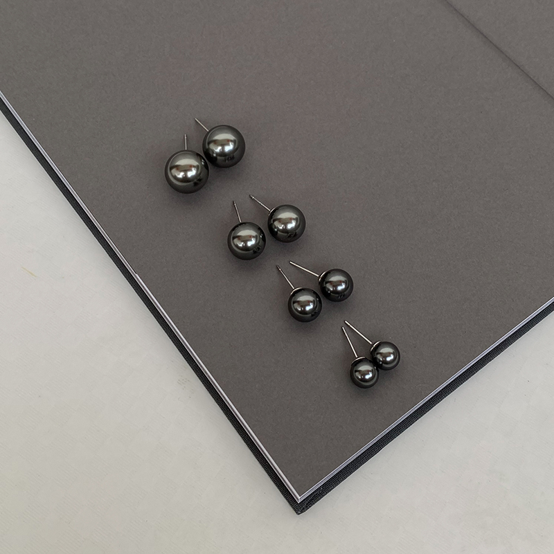 doudoustore大溪地黑色珍珠耳钉