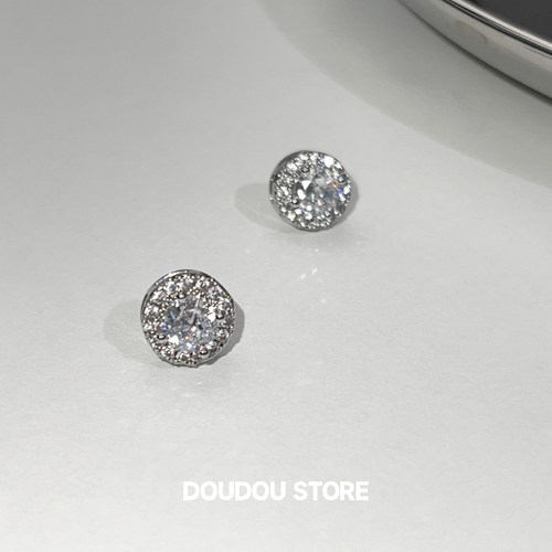 doudoustore满钻锆石耳钉