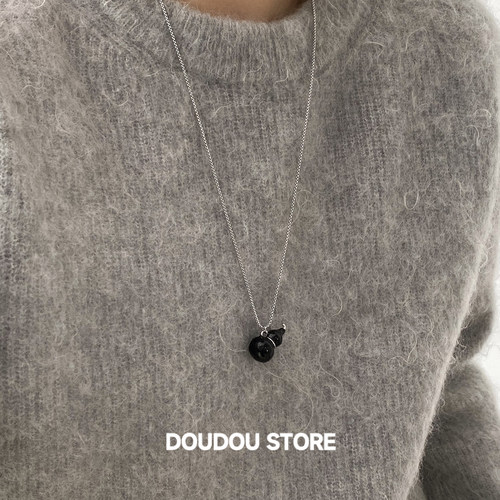 DOUDOUSTORE保色暗黑潮酷葫芦项链毛衣链女