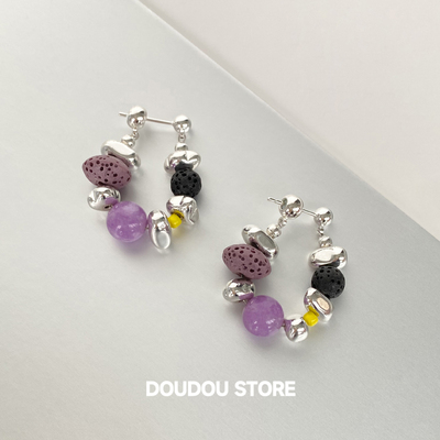 doudoustore新中式彩色耳环
