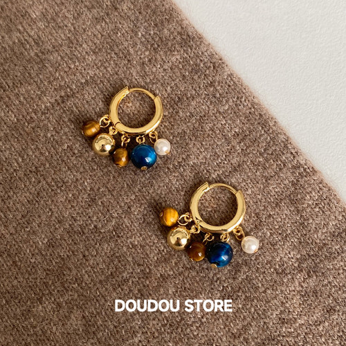 doudoustore撞色秋冬耳环
