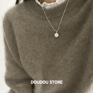 DOUDOUSTORE 简约四角形项链百搭白色锁骨链日常通勤气质夏天女款