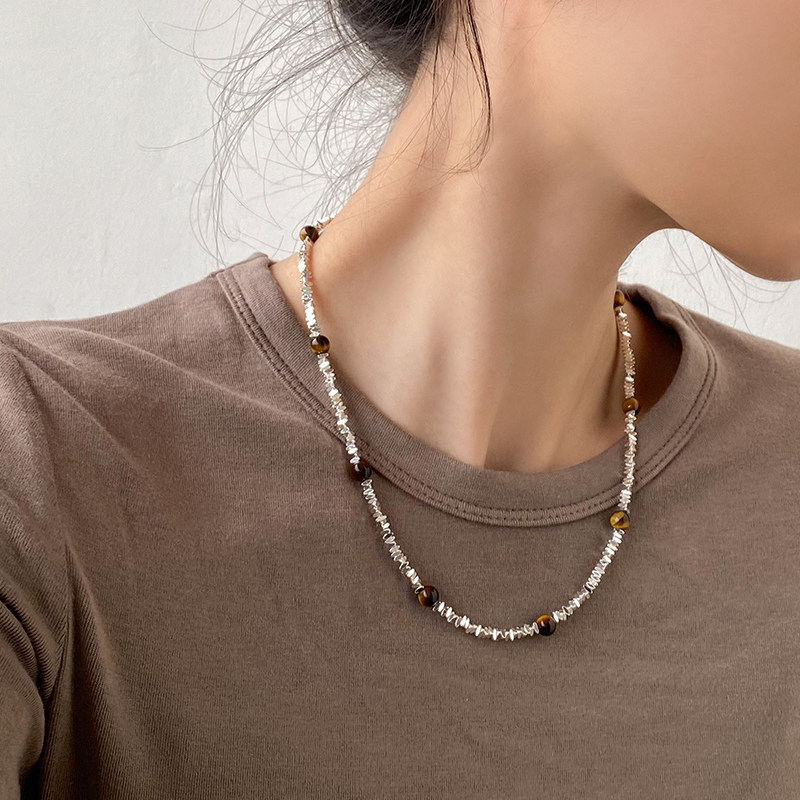 doudoustore虎眼石项链