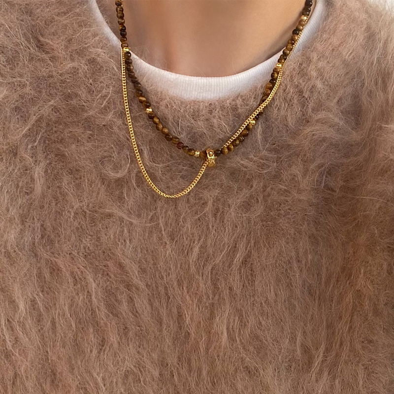 doudoustore虎眼石项链