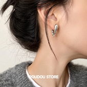 DOUDOUSTORE925银针个性 设计感耳环百搭小众高级感简约气质女ins