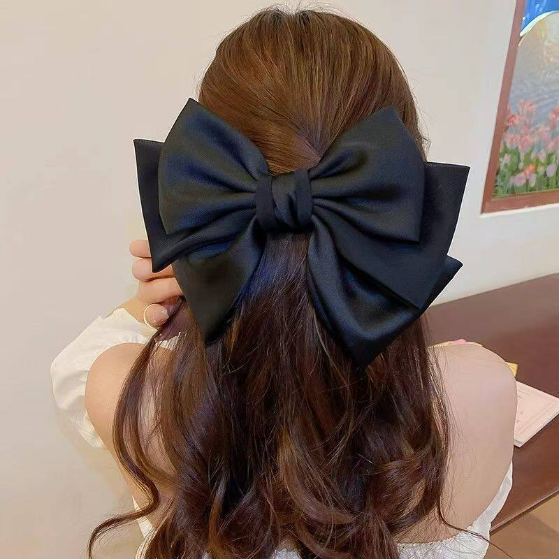 thumbnail for French super fairy oversized hairpin, sweet temperament, personality spring clip, Internet celebrity high-end sense hair accessories, women's fabric, women's style