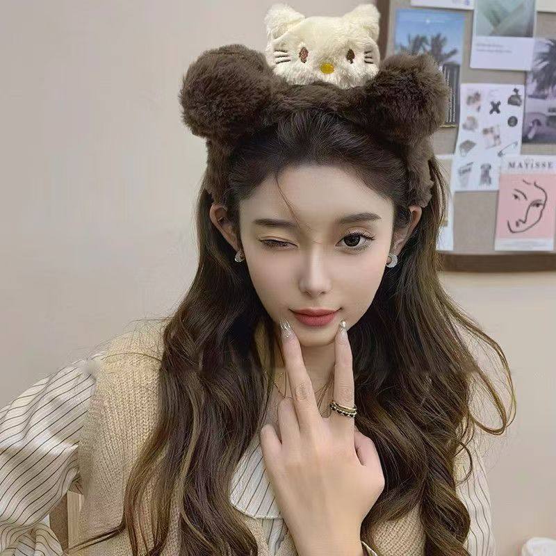 可爱毛绒小猫发箍卡通洗脸专用