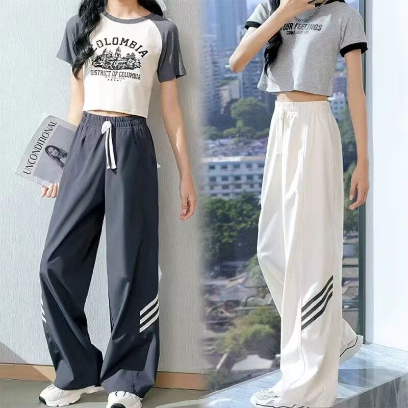 女童夏季裤子冰丝薄款凉凉2026新休闲防蚊夏装长裤儿童宽松阔腿裤