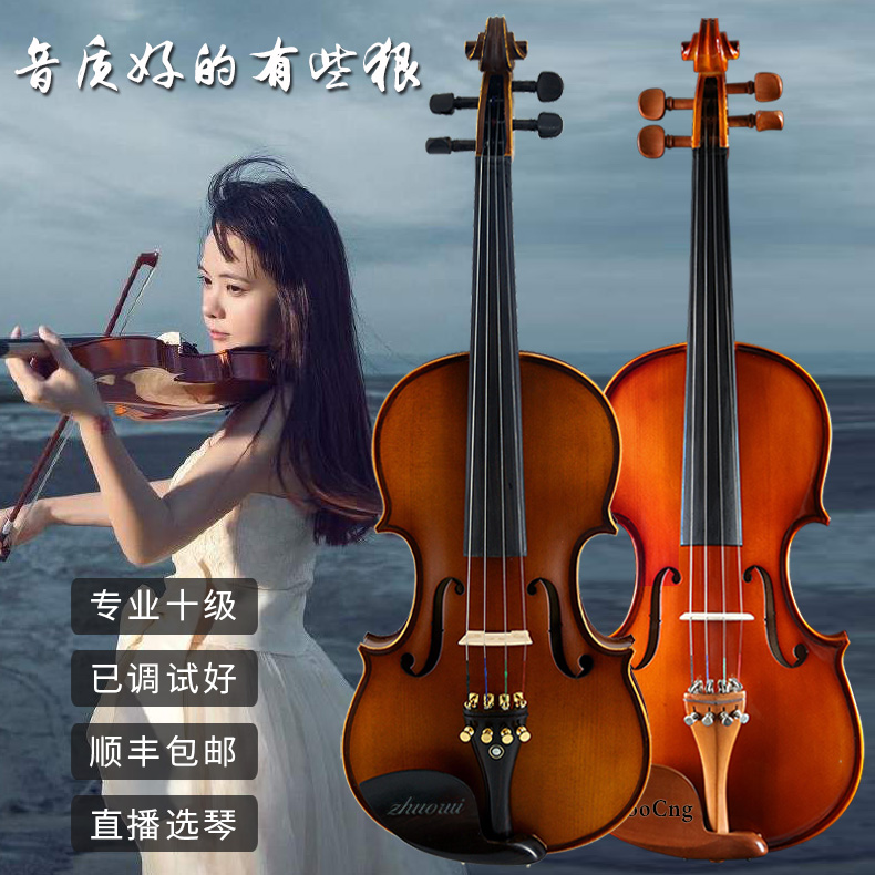 浩成进口实木小提琴手工儿童成人初学者专业级考级演奏小提琴乐器