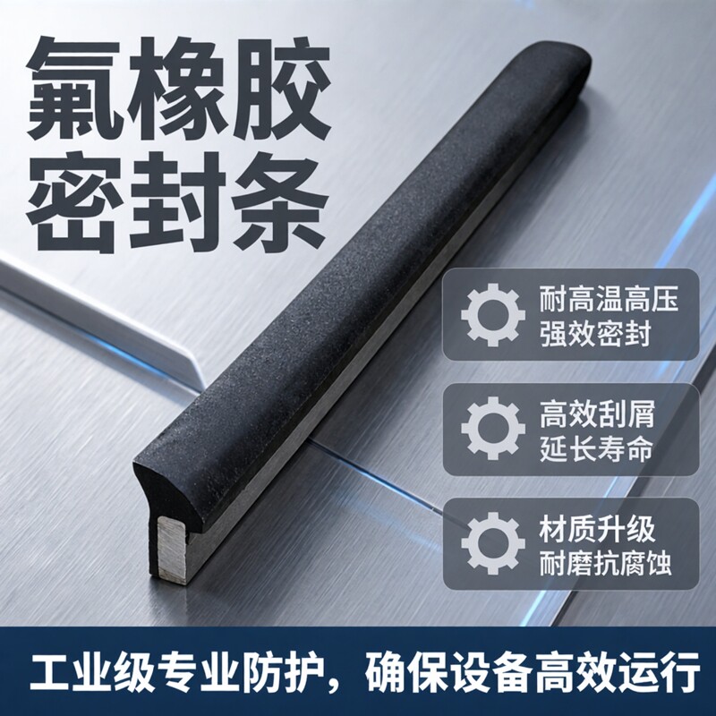 机床伸缩防护罩配件 一体氟橡胶密封条 黑胶条 刮舌刮屑密封条图片