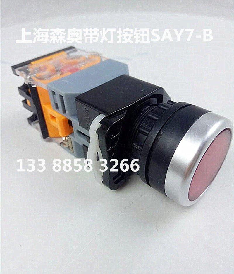 正品上海森奥 SAY7-B带灯按钮开关LA38 LAY39C-11D 220V 24V按钮