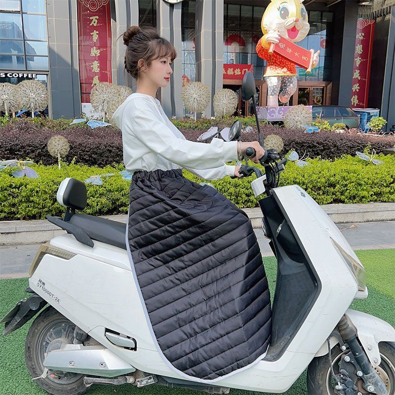 电动车挡风衣冬季女骑车护膝加绒挡风被骑电瓶车挡风裙防水防风罩