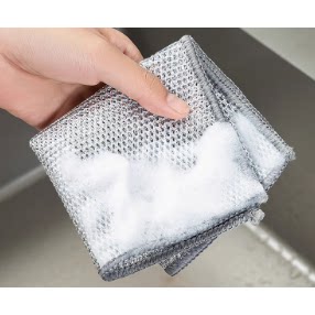 厨房专用双面网格不沾油易清洗不伤锅百洁布钢丝洗碗布银丝抹布