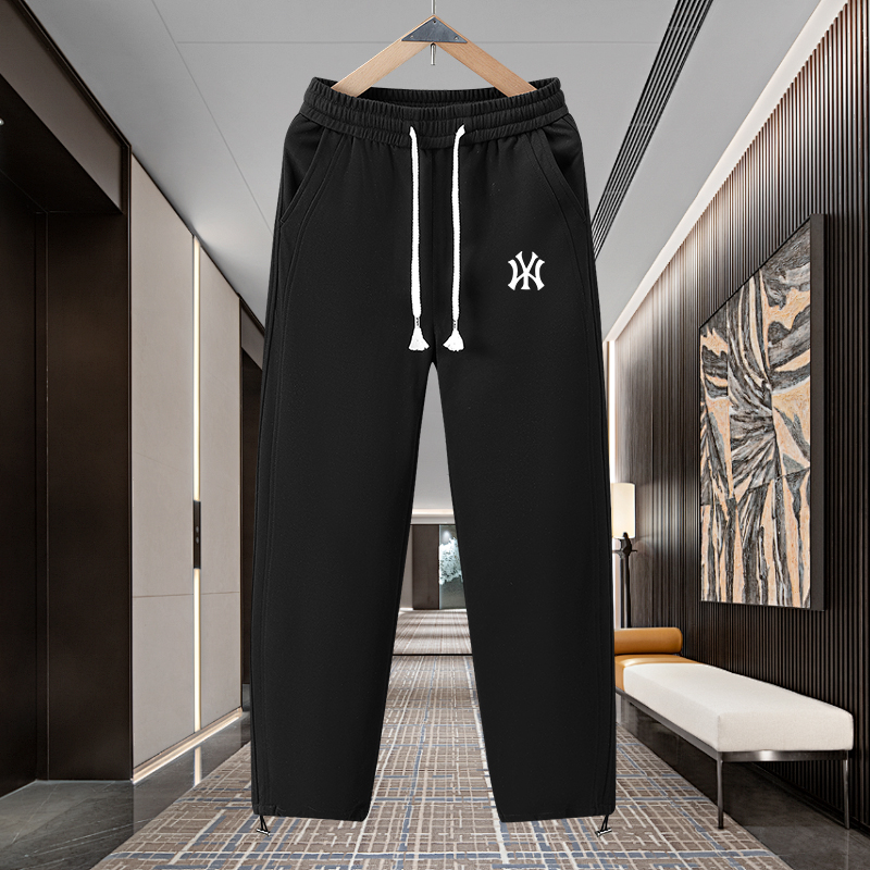 秋季新款休闲长裤男生宽松直筒裤冬季加绒运动阔腿卫裤百搭长裤子