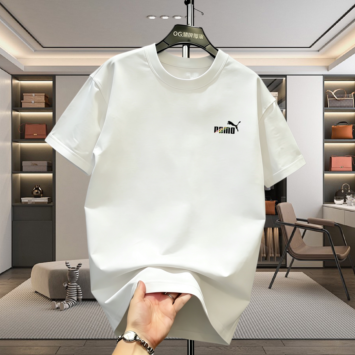 夏季新款短袖T恤男士美式重磅纯棉宽松运动半袖休闲百搭情侣上衣