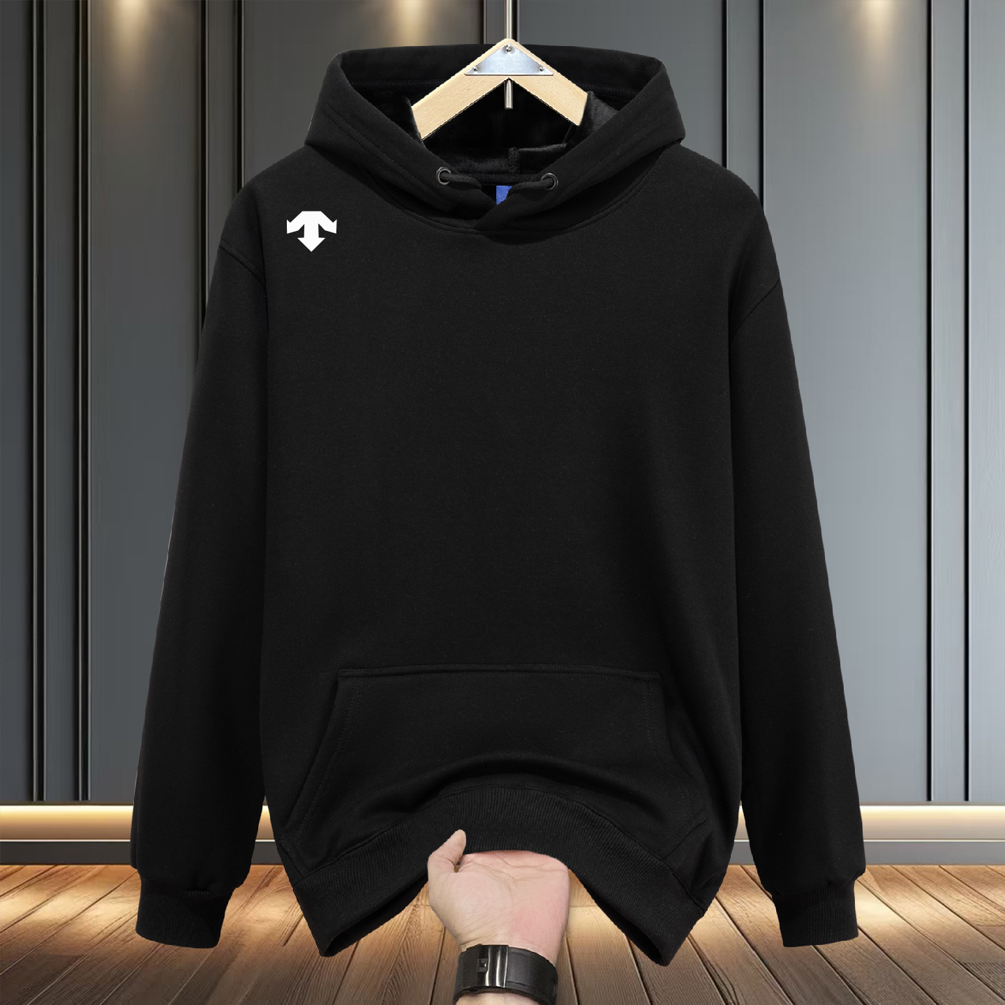 秋冬季新款美式潮牌重磅卫衣男宽松休闲连帽加绒加厚保暖情侣外套