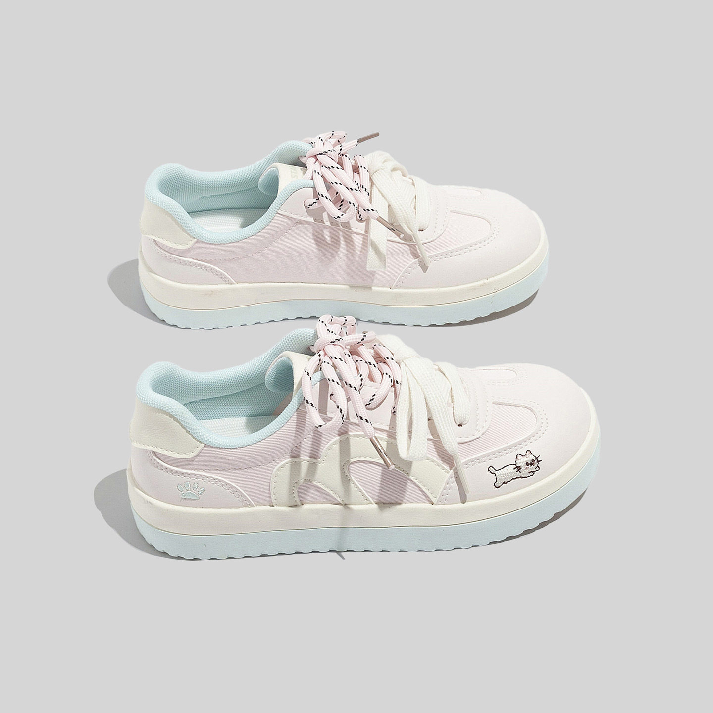 蓓尔小猫休闲板鞋女2026春季低帮时尚百搭厚底德训鞋森系运动鞋,女鞋,时尚休闲鞋,淘宝优惠券,粉丝福利购,淘宝优惠卷