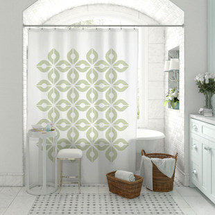 北欧多色简约现代加厚印花浴帘防水防霉卫生间浴室隔断帘几何菱角