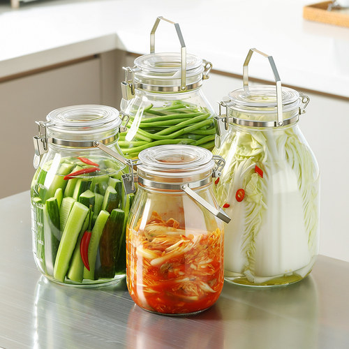 玻璃泡菜坛子食品级咸菜密封罐腌菜罐家用加厚腌制容器泡菜专用罐
