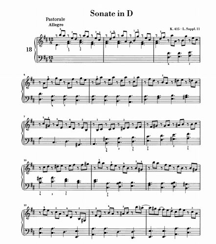 Scarlatti Piano Sonatas斯卡拉蒂奏鸣曲k.415 L.Suppl.11-电子谱