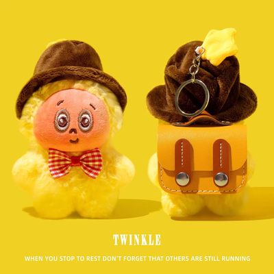 适用小度g108耳机保护套t200蓝牙耳机壳智能夹耳式保护壳防摔全包耳机壳套体式一体皮质防摔耳机盒毛绒牛仔帽