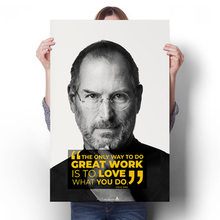 名人名言海报苹果教父史蒂夫乔布斯画像装饰壁画jobs大学寝室贴画