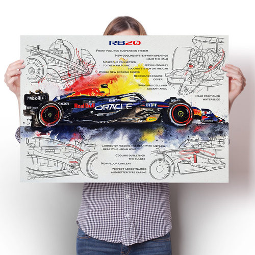 F1复古赛车海报壁画宿舍装饰挂画