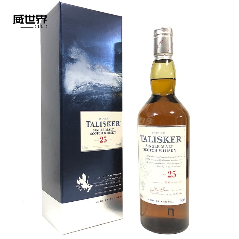 泰斯卡25年旧版单一麦芽苏格兰威士忌2018年版700mlTALISKER 行货图片