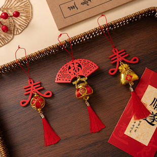 2026马年元旦新年春节木牌灯笼客厅玄关树木挂饰物业绿植装饰挂件