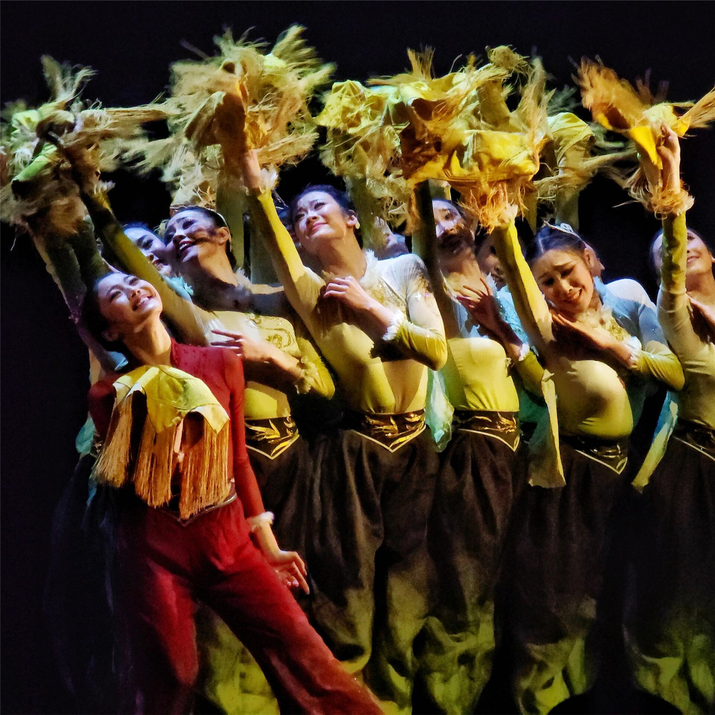 一路稻花舞蹈服同款民族民间舞剧目服女子群舞演出服艺考定制新款