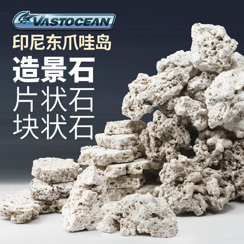 Vastocean印尼爪哇岛干岩石海缸造景石代替活石人工开采死石培菌
