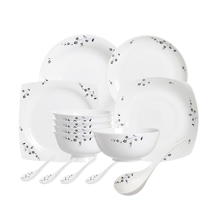 韵唐 梅香四溢陶瓷餐具韩式釉中彩高档骨瓷家用饭碗汤碗盘碟散装