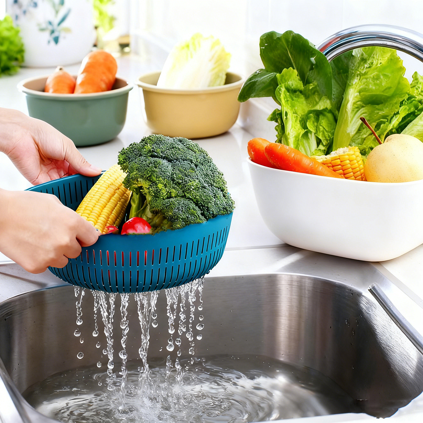 双层洗菜盆果蔬收纳沥水篮