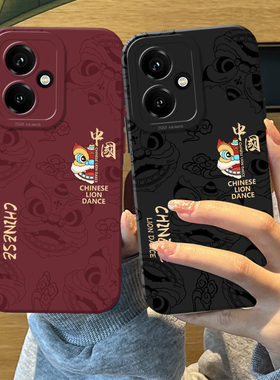 国潮红色醒狮适用荣耀500手机壳400新年WIN限定PRO300本命年200马年100pro情侣90gt过年80男华为70女60新款50