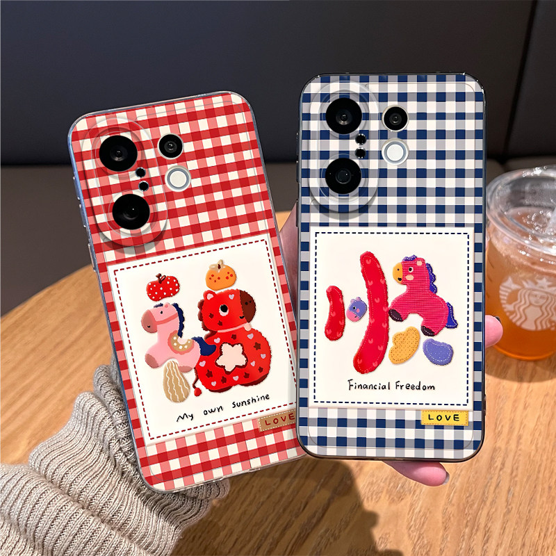 福顺格纹小马手机壳适用vivos50本命年s30promini新年20pro过年19新款18透明17情侣16por马年15外壳限定女生