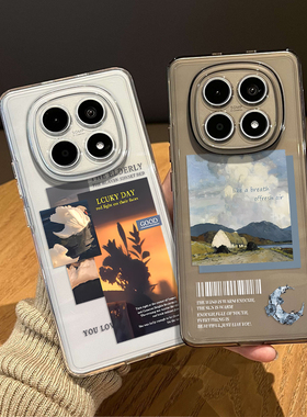 拼贴油画风景手机壳适用红米note15pro透明14情侣13小众turbo4高级感12艺术11t新款3超好看10/9/外壳redmi十+