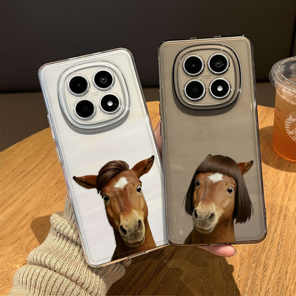 抽象马年情侣手机壳适用红米note15pro本命年14新年13过年turbo4搞怪12趣味11tpro新款3透明10/9外壳redmi十+